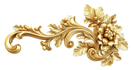 Golden decorative element, cut out