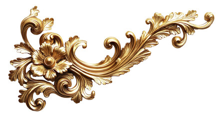Golden decorative element, cut out