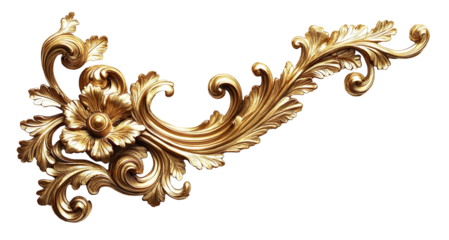 Golden decorative element, cut out