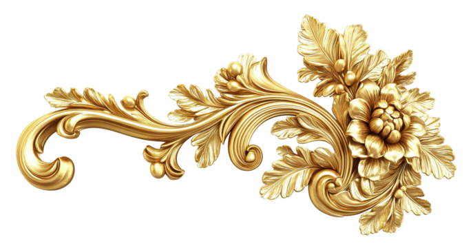 Golden decorative element, cut out