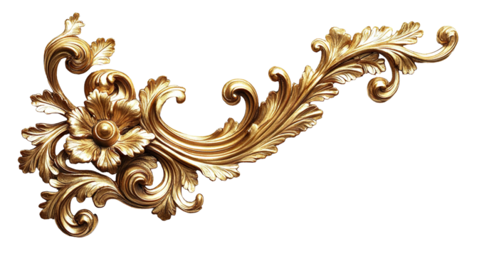 Golden decorative element, cut out