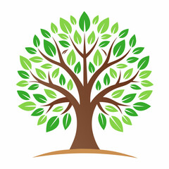 Fototapeta premium vector tree with green leaves