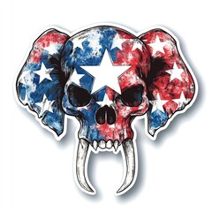 Gothic elephant skull with tusks - Halloween sticker