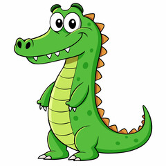 Cartoon crocodile illustration  isolated on white background 