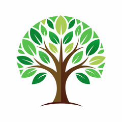 Obraz premium green tree vector illustration