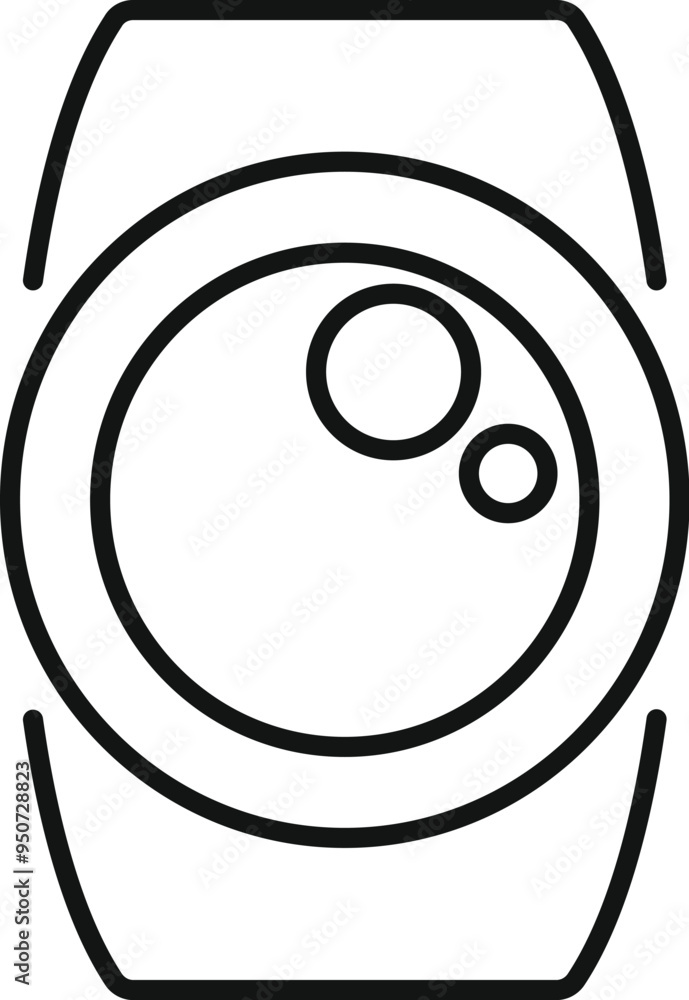 Poster simple outline icon of a smartwatch showing an icon of bubbles on its display screen