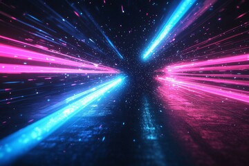 Abstract motion speed glowing effect background created with Generative AI