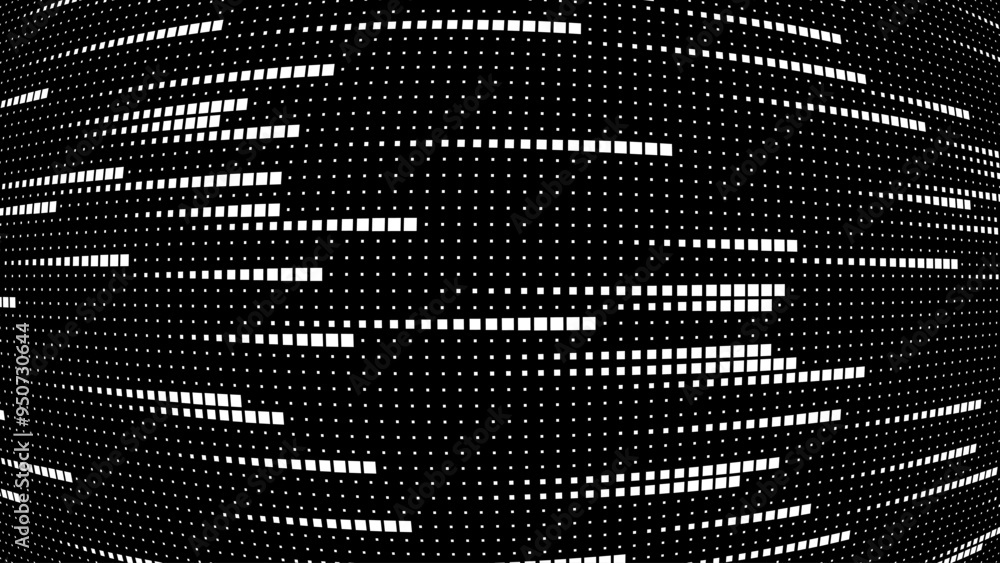 Aufkleber Abstract Digital Mosaic Grid Dots Halftone Tech Background Pattern. White Pixels Moving Fast on Grid. Hi-Tech Minimal Technology Design Texture. Digital Data Flow Transfer. Vector Illustration.
