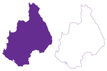 Hiroshima island (Japan, East Asia, Japanese archipelago, Kagawa) map vector illustration, scribble sketch Hiroshima map