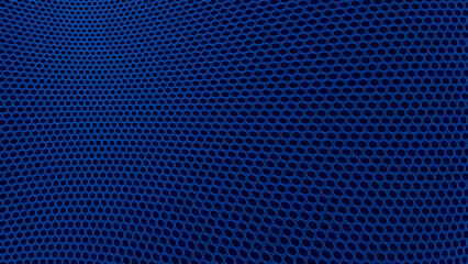Blue Hexagon Pattern. Abstract Medical Chemical Tech Background. Hexagonal Pattern for Hi-Tech Science Design. Cyber Hexagon 3D Grid Sci-Fi Game Backdrop. Vector Illustration.