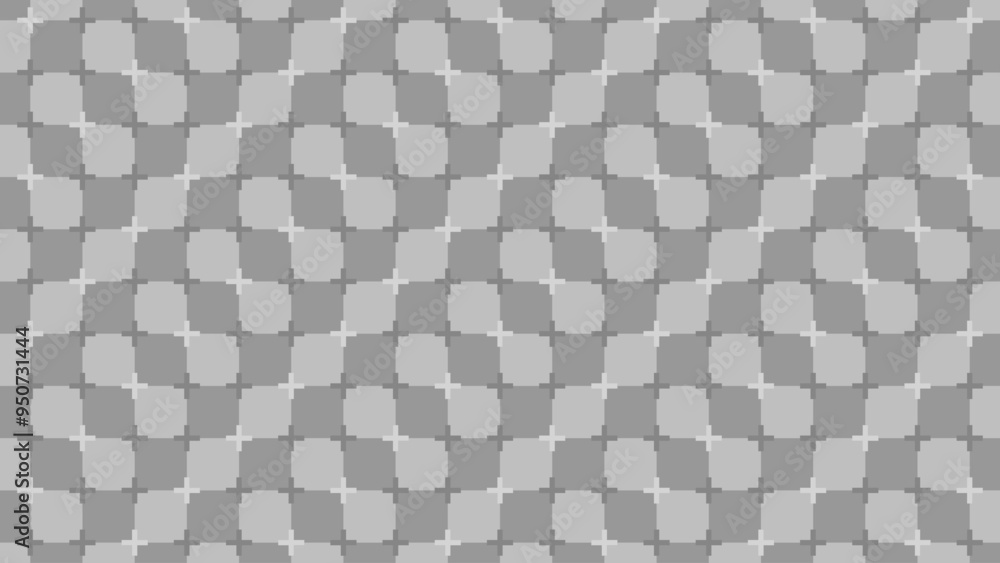 Aufkleber gray square checkers pattern mosaic optical illusion. waving visual glitch illusion. vector illustra
