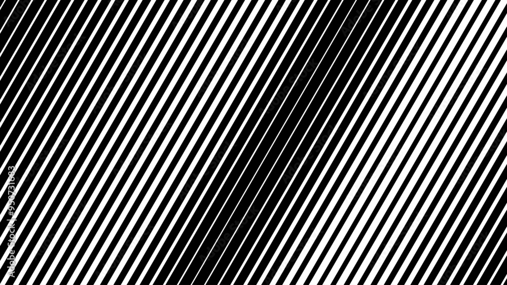 Poster Line Halftone Gradation Abstract Pattern. Straight Lines Smooth Gradient Fade Texture Background. Black and White Parallel Stripes Thick to Thin Transition Effect. Vector Illustration.