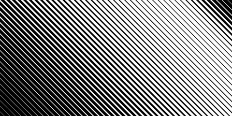 Line Halftone Gradation Abstract Pattern. Straight Lines Smooth Gradient Fade Texture Background. Black and White Parallel Stripes Thick to Thin Transition Effect. Vector Illustration.