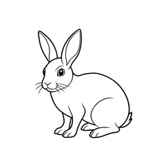 rabbit line art silhouette vector illustration