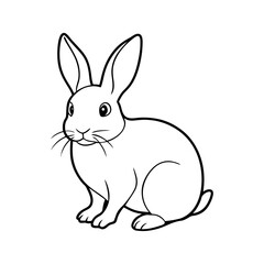 rabbit line art silhouette vector illustration