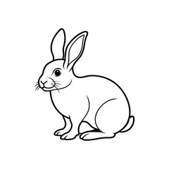 rabbit line art silhouette vector illustration