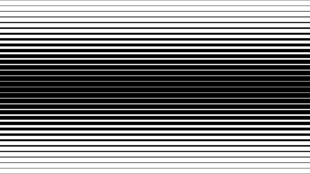 Line Halftone Gradation Abstract Pattern. Straight Lines Smooth Gradient Fade Texture Background. Black and White Parallel Stripes Thick to Thin Transition Effect. Vector Illustration.