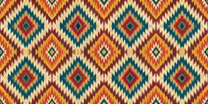 Seamless Ikat pattern with Peruvian cultural inspiration for fabric and textiles, Ikat, seamless, Peru, indigenous