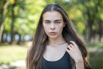 Fototapeta premium Portrait of a young beautiful girl