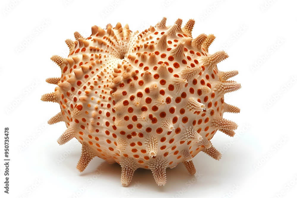 Poster unique sea urchin shell with spiky texture and vibrant patterns