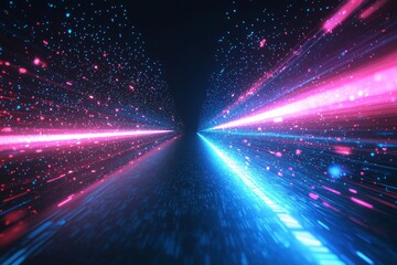 Abstract motion speed glowing effect background created with Generative AI