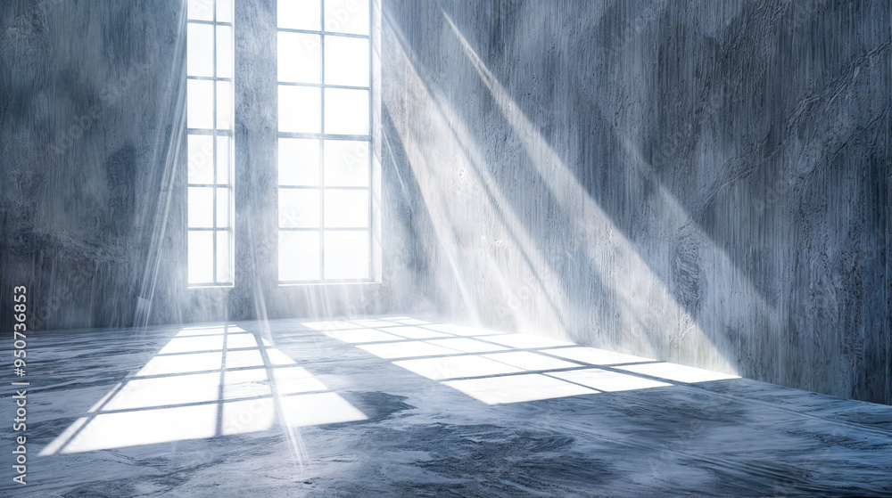 Poster empty concrete room sunlight architecture interior design background texture window building space i