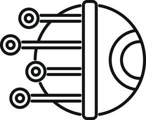 This icon of a cyber eye watching represents concepts such as security, vision, and monitoring