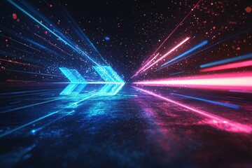 Abstract motion speed glowing effect background created with Generative AI