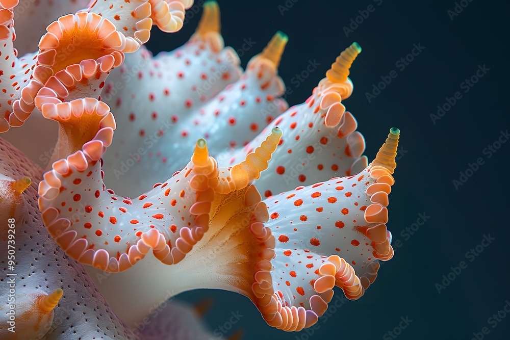 Poster stunning close-up of a colorful sea slug with intricate patterns and textures