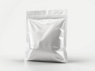 White sealed airtight bag on a white background