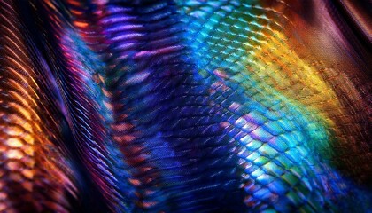 Obraz premium An abstract background with a light focal point on the right, featuring a dark blue and rainbow radial gradient with a texture.
