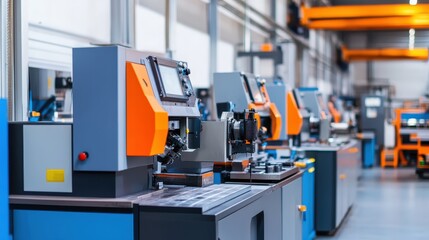 Fototapeta premium Advanced Manufacturing Equipment in Modern Industrial Facility
