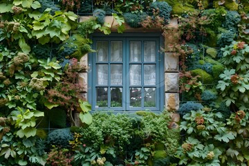 Lush Greenery Framing a Charming Window