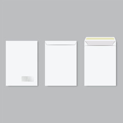 Realistic Blank Envelope Set Vector Design.