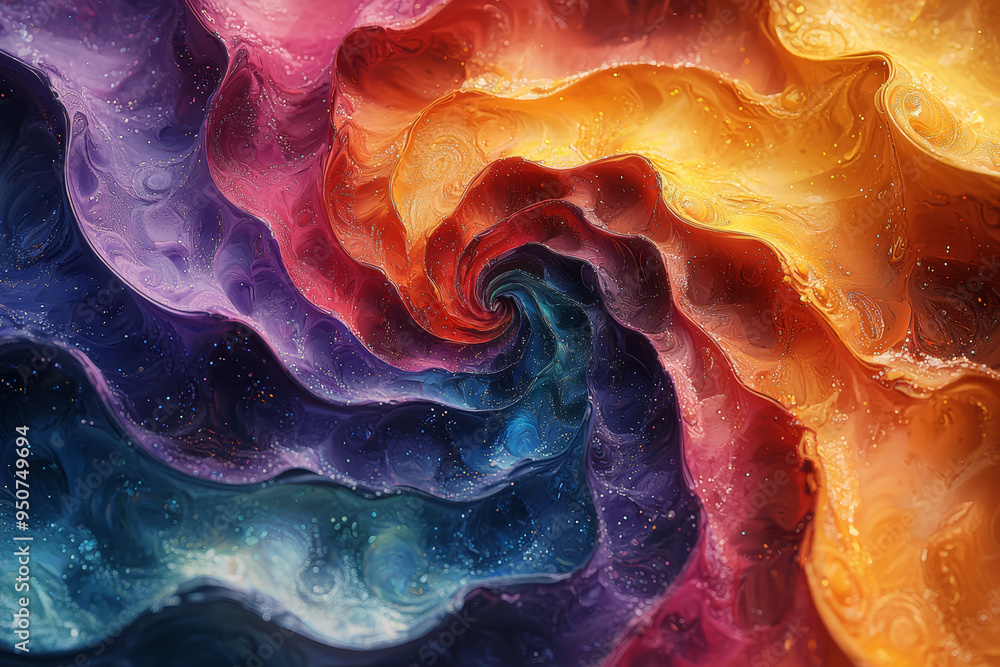 Aufkleber a vast canvas with swirling patterns and vibrant colors, illustrating the depth and range of human t
