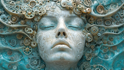 Mechanical Goddess with Gear Hair