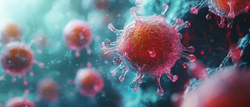 A closeup of a prion causing contamination within a cell, highlighting the immune systems efforts to contain the spread and the implications for medical science