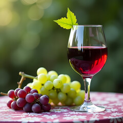 red wine and grapes