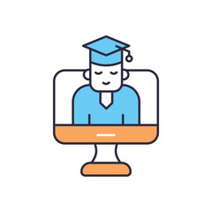 Online Graduation vector icon