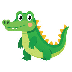 Alligator Cartoon Vector Illustration -  Clipart, and Line Art Design