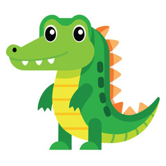 Alligator Cartoon Vector Illustration -  Clipart, and Line Art Design