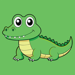Fototapeta premium Alligator Cartoon Vector Illustration - Clipart, and Line Art Design