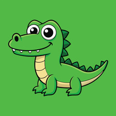 Fototapeta premium Alligator Cartoon Vector Illustration - Clipart, and Line Art Design