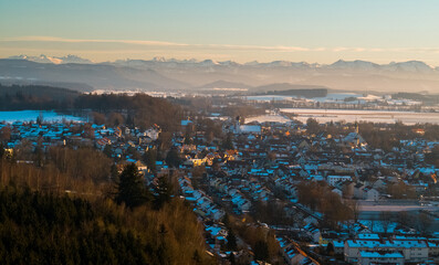 
Sunrise Leutkirch im Allgäu in the German Alps