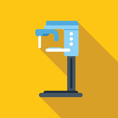 Modern mammography machine standing in a hospital room with yellow wall