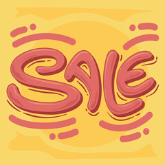 Fototapeta premium lettering style illustrated promos, sales and offers, red color hot, for designers