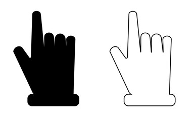 Hand pointer icons outline and black pointer hand icons
Vector cursor icon for the site