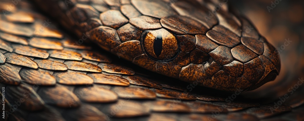 Poster macro shot highlighting intricate cobra skin pattern and hood texture, showcasing the mesmerizing de