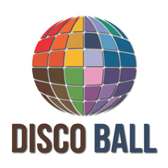 Obraz premium Vector icon of a disco ball. Disco light graphic design logo template.
