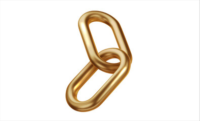 Golden metal chain. PNG Realistic vector chain isolated. Futuristic 3D shape vector of chrome element